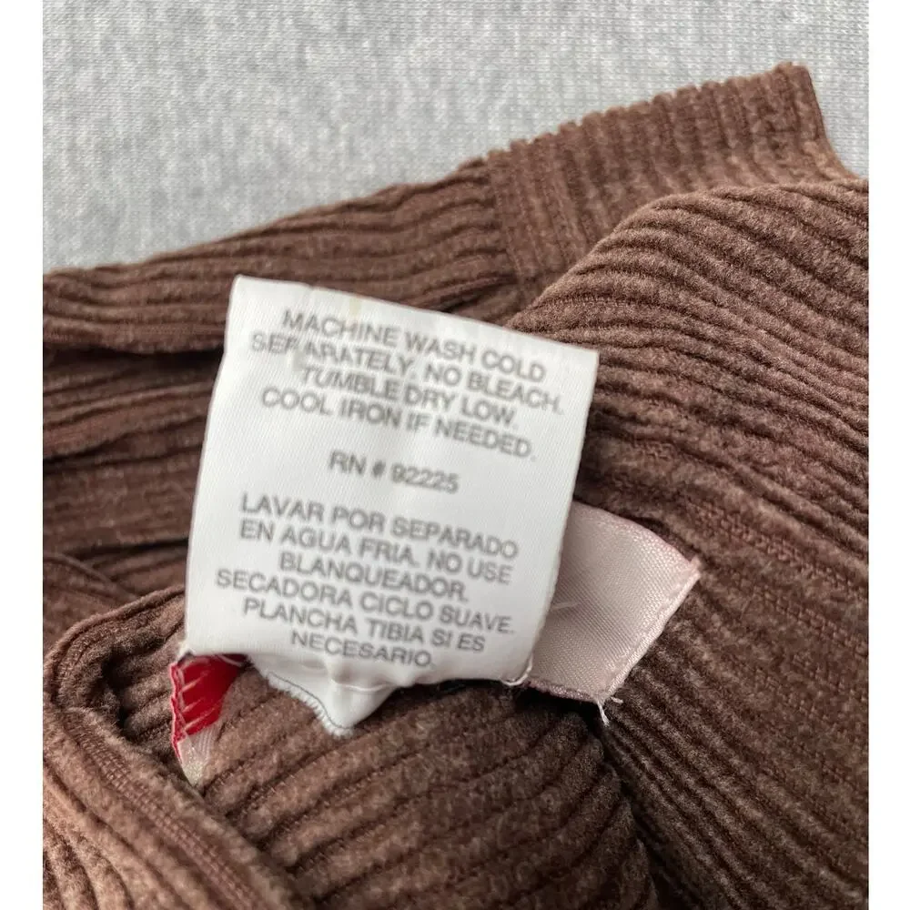 Vintage y2k Faded Glory Corduroy Shirt Jacket Womens 22/24 Plus Brown Zip-Up